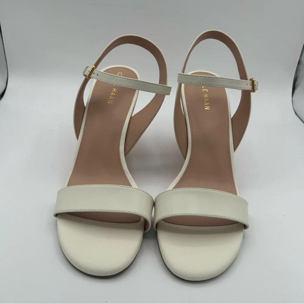 New Cole haan Womens Josie wedge sandal pump, ivory leather 10 B